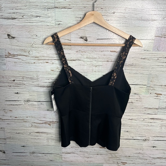 Bcbgmaxazria black tank top blouse lace brown size xs NWT - Picture 6 of 7
